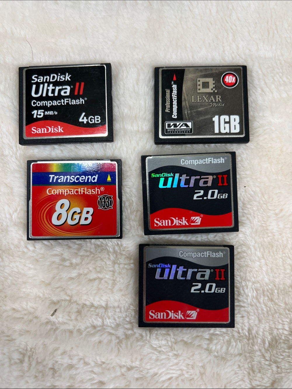 Lot of 5 CompactFlash Cards -